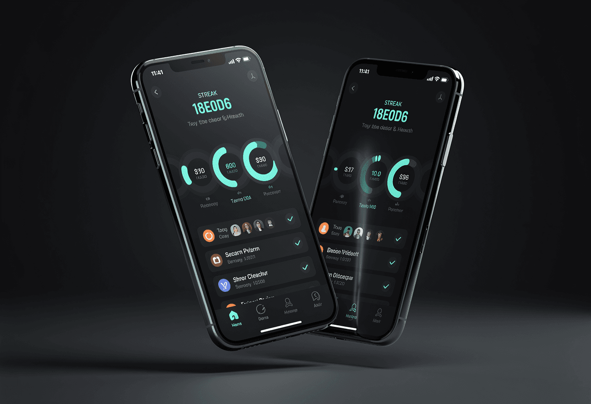 Mobile health and habit tracking app on smartphones